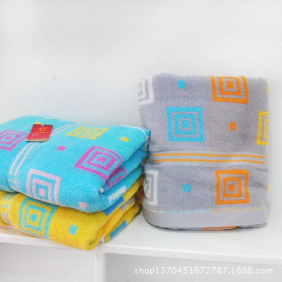 【32股提花同心格浴巾 70*140 高檔純棉吸水浴巾 高陽毛巾廠家直銷】價格,廠家,圖片,浴巾、沙灘巾,保定卓萊紡織品制造-